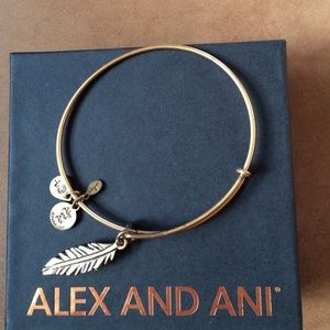 Alex and Ani Feather Charm Bangle