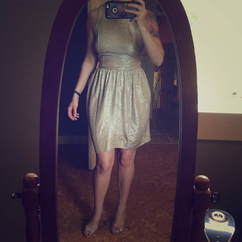 Gold shimmer party dress