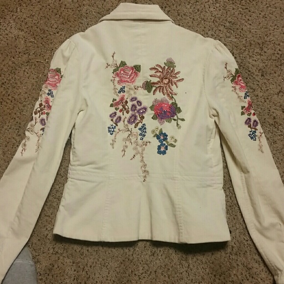 TRUE MEANING Cream Courderoy Blazer - Picture 2 of 3