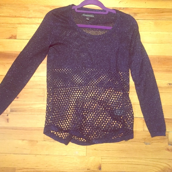 Rock & Republic sparkly mesh sweater top