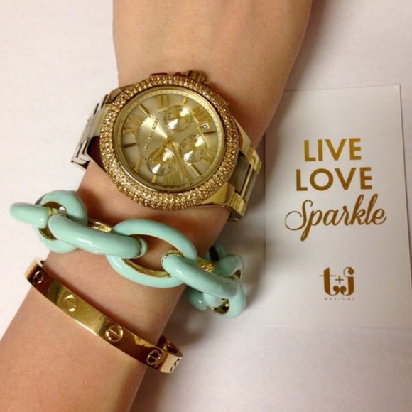 FINAL SALE Mint Enamel Link Bracelet - Picture 3 of 3