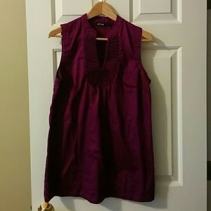 Purple tunic with tuxedo type bibb