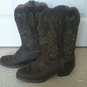 Sorrel Apache Square Toe Justin Boots Cowgirl