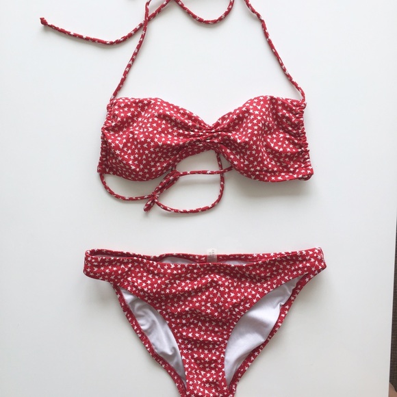 Victoria's Secret red white bikini VS pinup