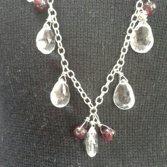 New handmade sterling silver necklace cristal - Picture 2 of 2