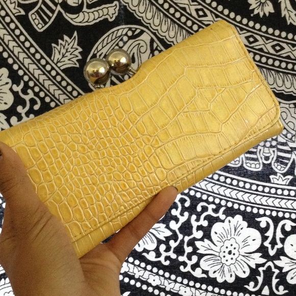Mustard wallet, fake leather