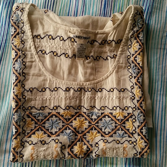Lucky Brand Embroidery cover up tunic / dress