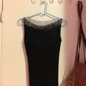 Black backless prom dress