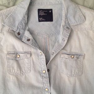 AEO Pearl Snap Denim Top