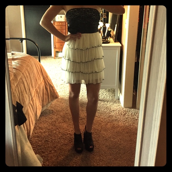 Black lace & ruffle dress
