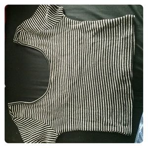 Striped black and white crop top