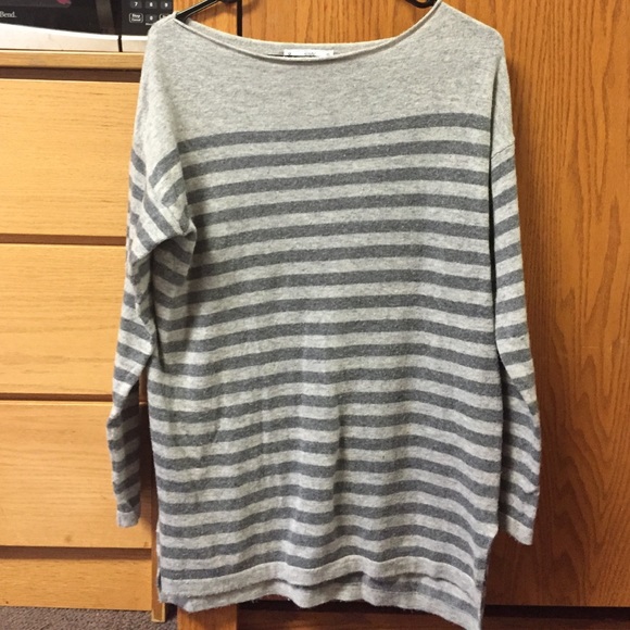 Gray striped sweater