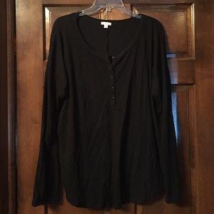 Black thermal button up