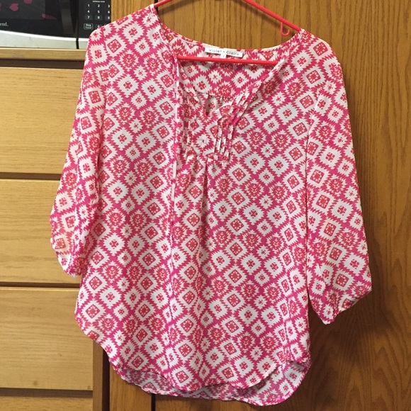 Pink patterned blouse
