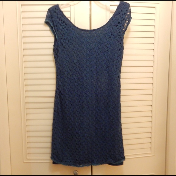 🎈👠💕Last Chance! Dark Teal Crochet Mini Dress