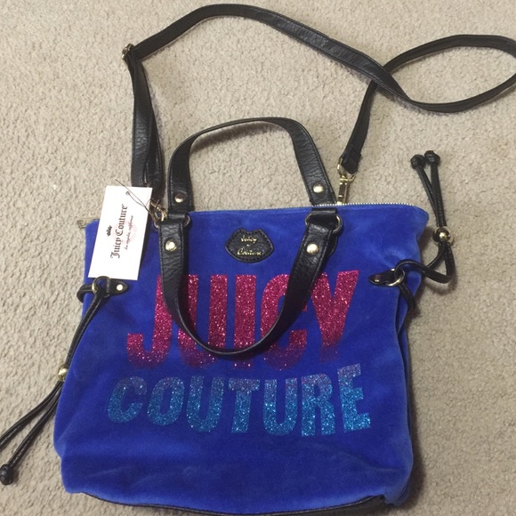 Juicy couture cross body velour bag