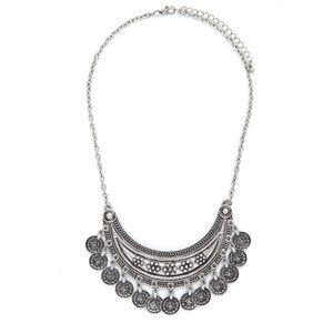 Urban Outfitters silver coin statement necklace