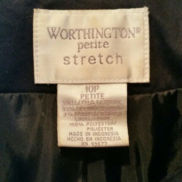 Worthington Navy blue jacket w/Mother of Pearl but - Picture 3 of 4