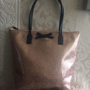 Kate spade glitter rose gold beautiful bag😍😍😍