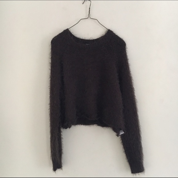 Topshop Fuzzy Cropped Sweater