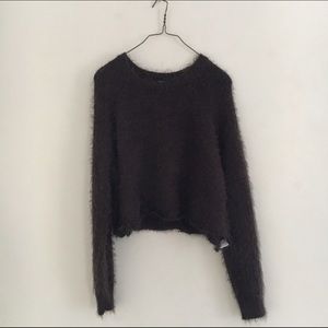 Topshop Fuzzy Cropped Sweater