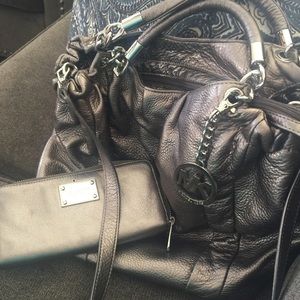 Michael Kors Metallic Silver wallet & bag