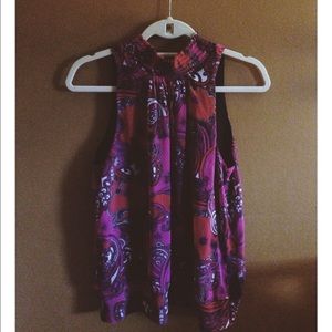 High Neckline Floral Top