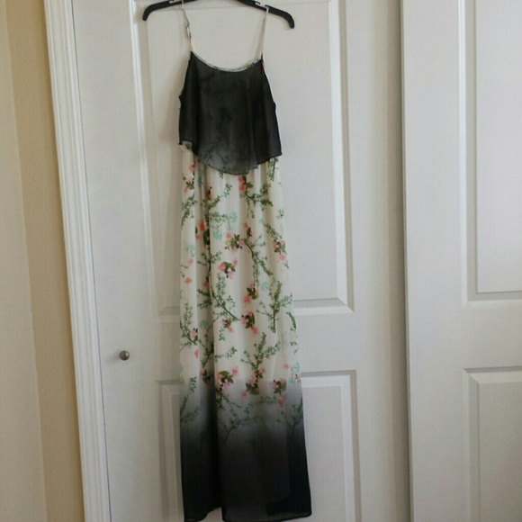 MADE by Fashion Week Sheer Floral Print Maxi Dress