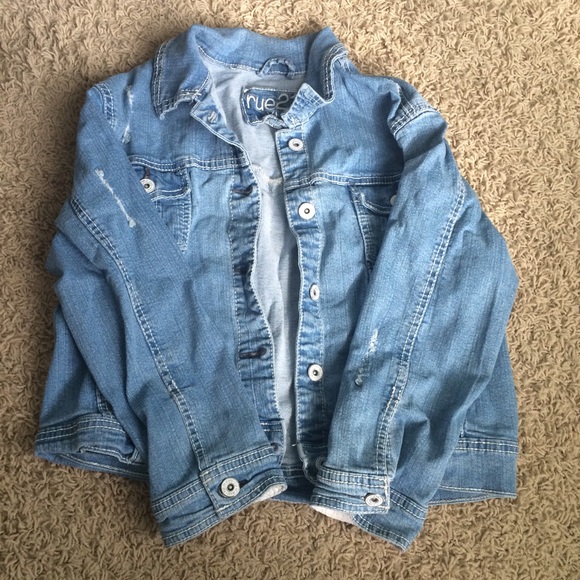 Short Sleeve Blur Jean Jacket