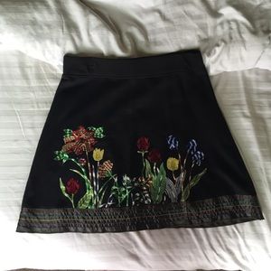 Adorable Desigual large a line embroidered skirt