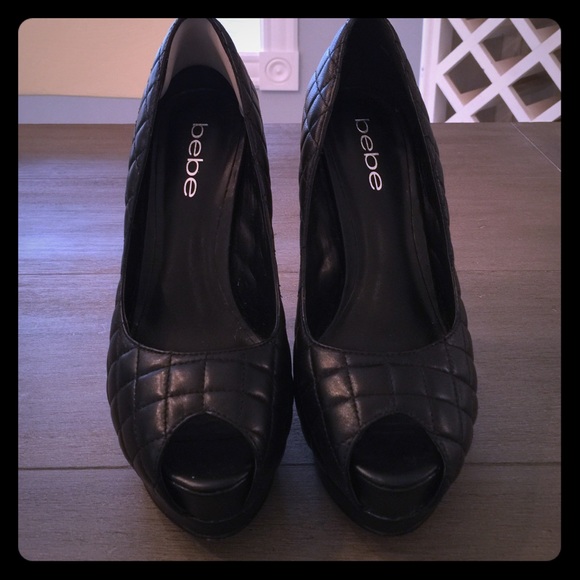 Bebe quilted platform heels
