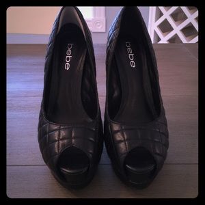 Bebe quilted platform heels