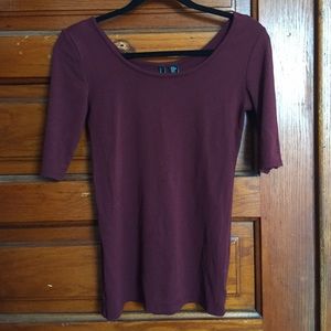 Cynthia Rowley burgundy stretch shirt