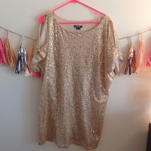 Gold sequin dress