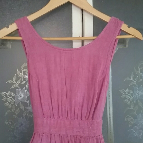 Pink A-line Dress with back tie