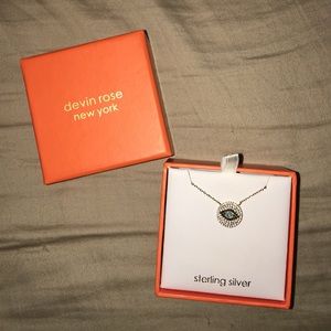 Sterling Sliver Crystal Evil Eye Gold Necklace