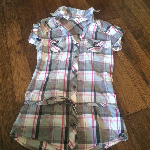 Pink and grey flannel