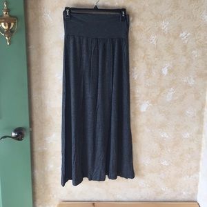 Plain dark grey maxi skirt