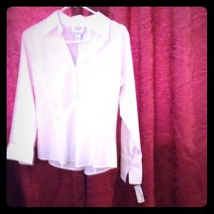 Easy care cutaway button front, button cuff.