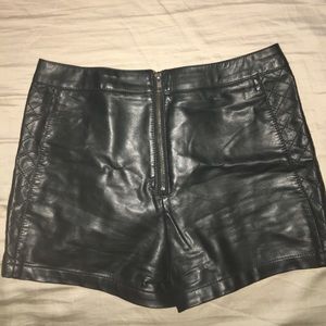 PacSun Black Leather High Waisted Shorts