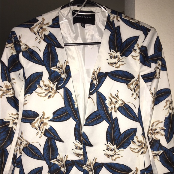 Patterned blazer cape