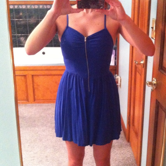 H&M divided dress blue short mini flowy - Picture 3 of 4