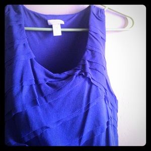 😎 Ruffled Tank. Purple & Blue Mesh.