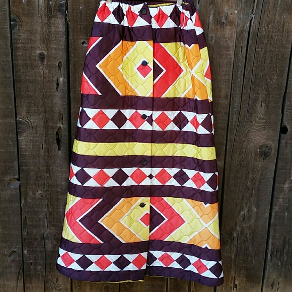 Vintage 1960s 1970s Mod Maxi Skirt