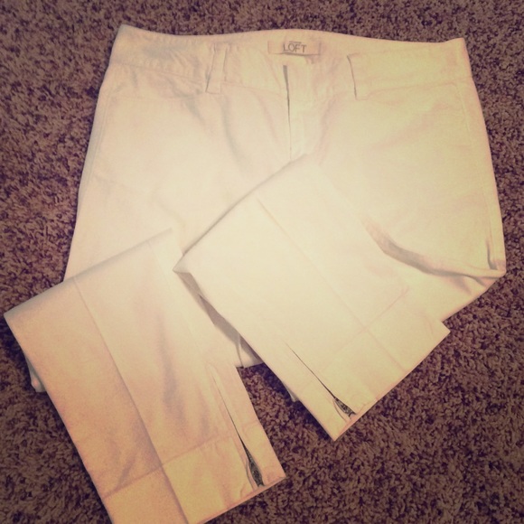 LOFT white Marisa ankle pants 6p