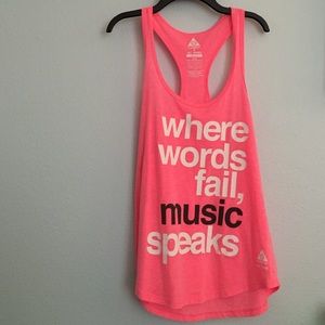 "Where words fail music speaks" tank top