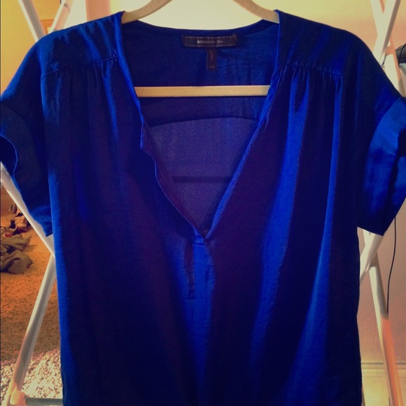 BCBG - blue silk top