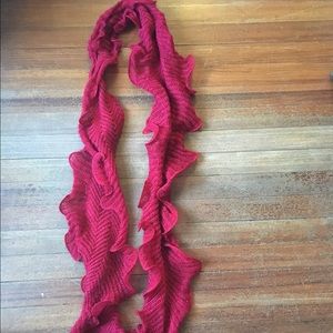 Fluffy red curly scarf