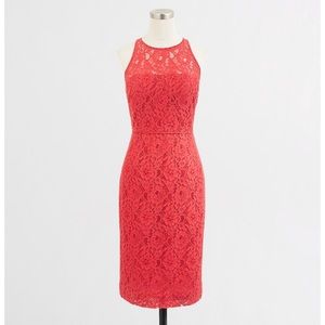 Brand New J Crew Factory Red Lace Sleeveless Dress