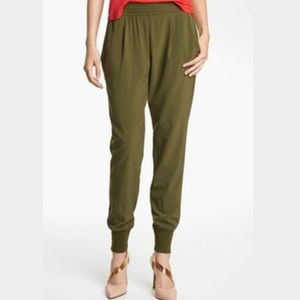 Olive green track pants
